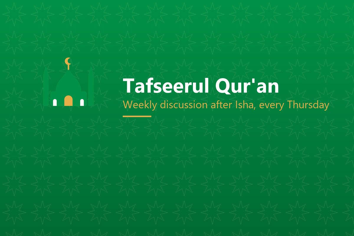 Weekly Tafseerul Qur'an Discussion